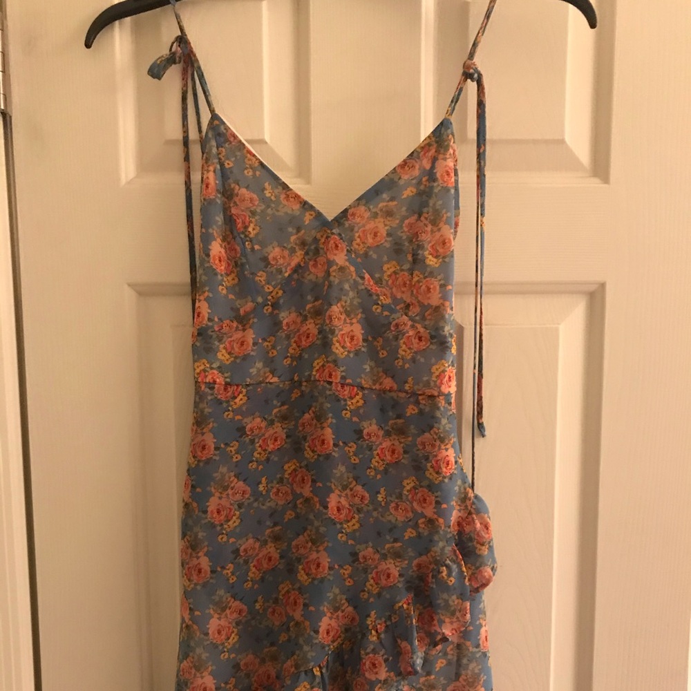 Sage Boho spaghetti strap floral dress